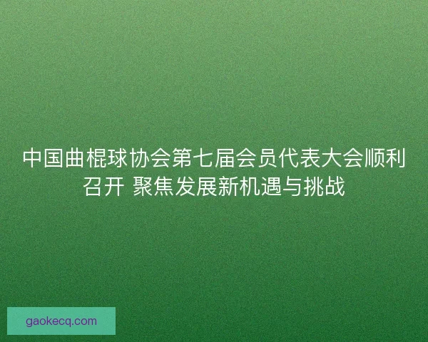 中国曲棍球协会第七届会员代表大会顺利召开 聚焦发展新机遇与挑战